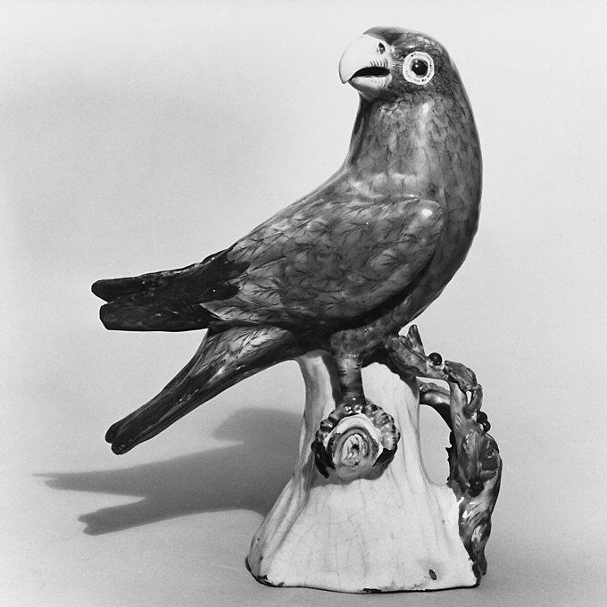 Parrot (one of a pair), Faience (tin-glazed earthenware), French, Sceaux 