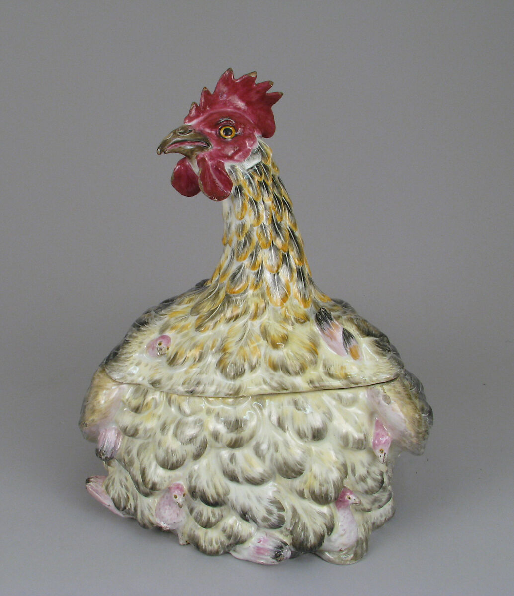 Tureen with cover, Faience (tin-glazed earthenware), French, Sceaux