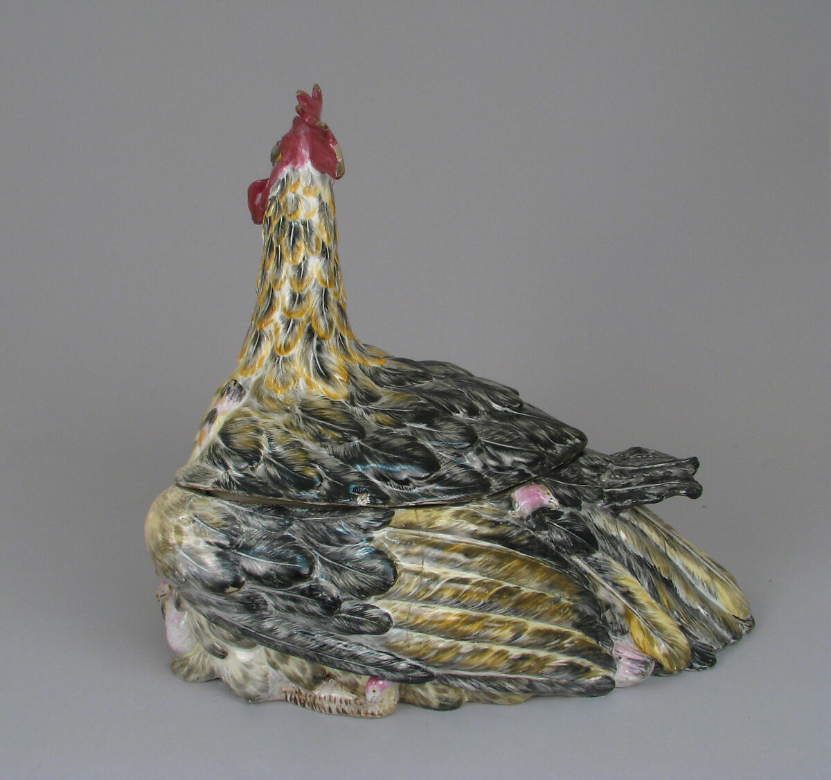 Tureen with cover, Faience (tin-glazed earthenware), French, Sceaux