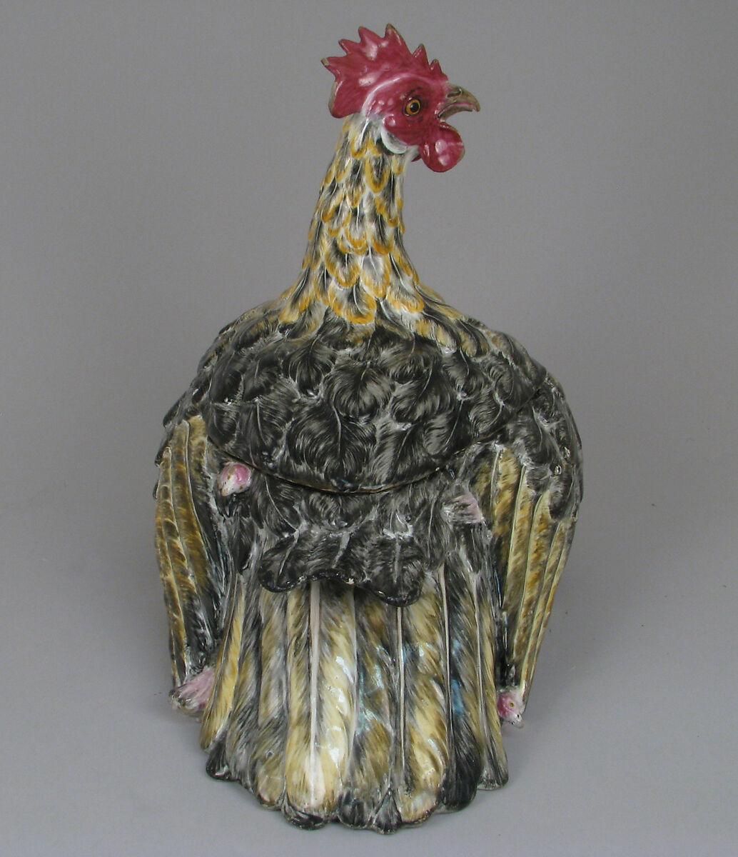 Tureen with cover, Faience (tin-glazed earthenware), French, Sceaux