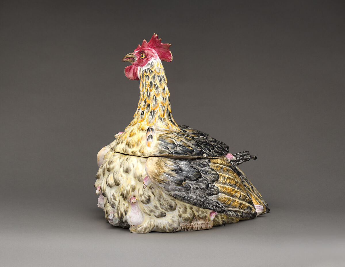 Tureen with cover, Faience (tin-glazed earthenware), French, Sceaux