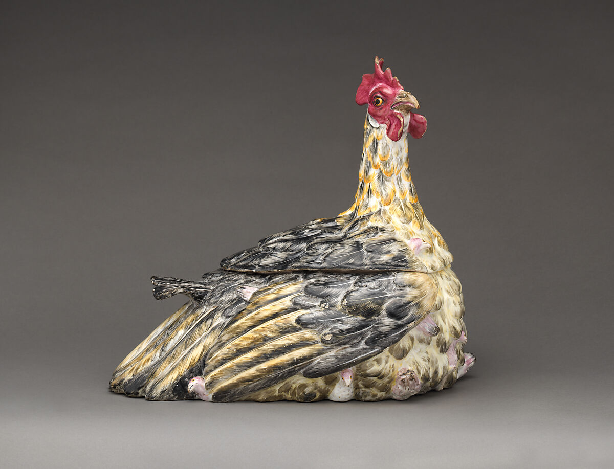 Tureen with cover, Faience (tin-glazed earthenware), French, Sceaux