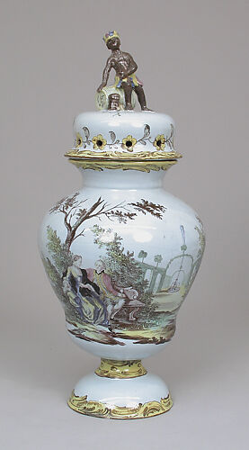 Potpourri vase with cover (one of a pair)