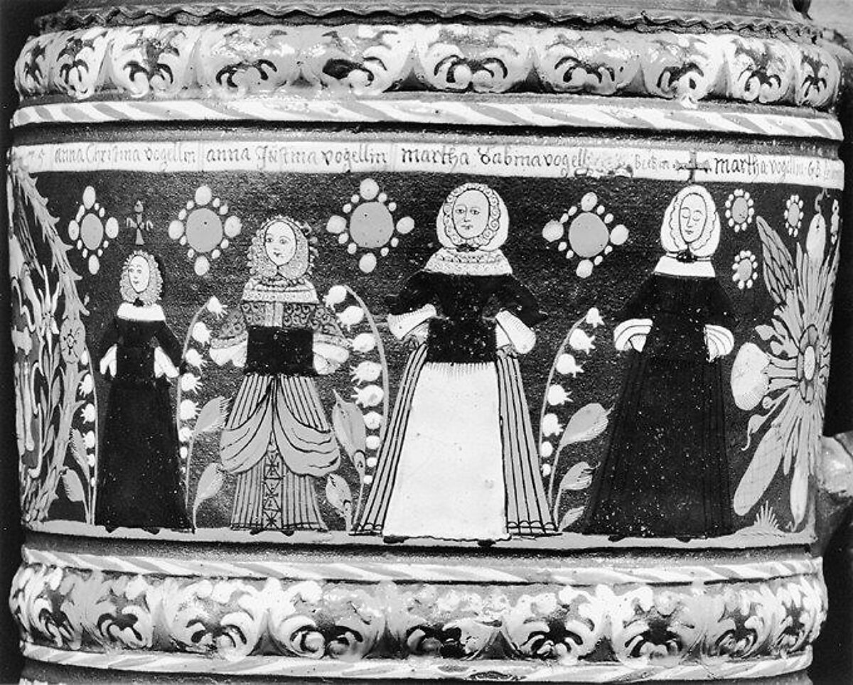 Tankard, Johannes Vogel, Stoneware; pewter, German, Kreussen