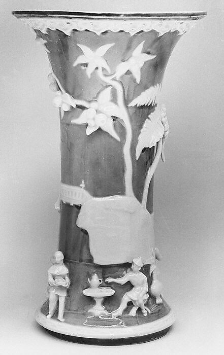 Pair of vases, Hard-paste porcelain, probably French