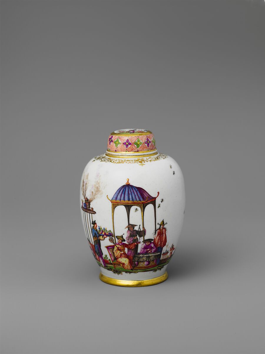 Tea caddy with cover, Meissen Manufactory (German, 1710–present), Hard-paste porcelain, German, Meissen