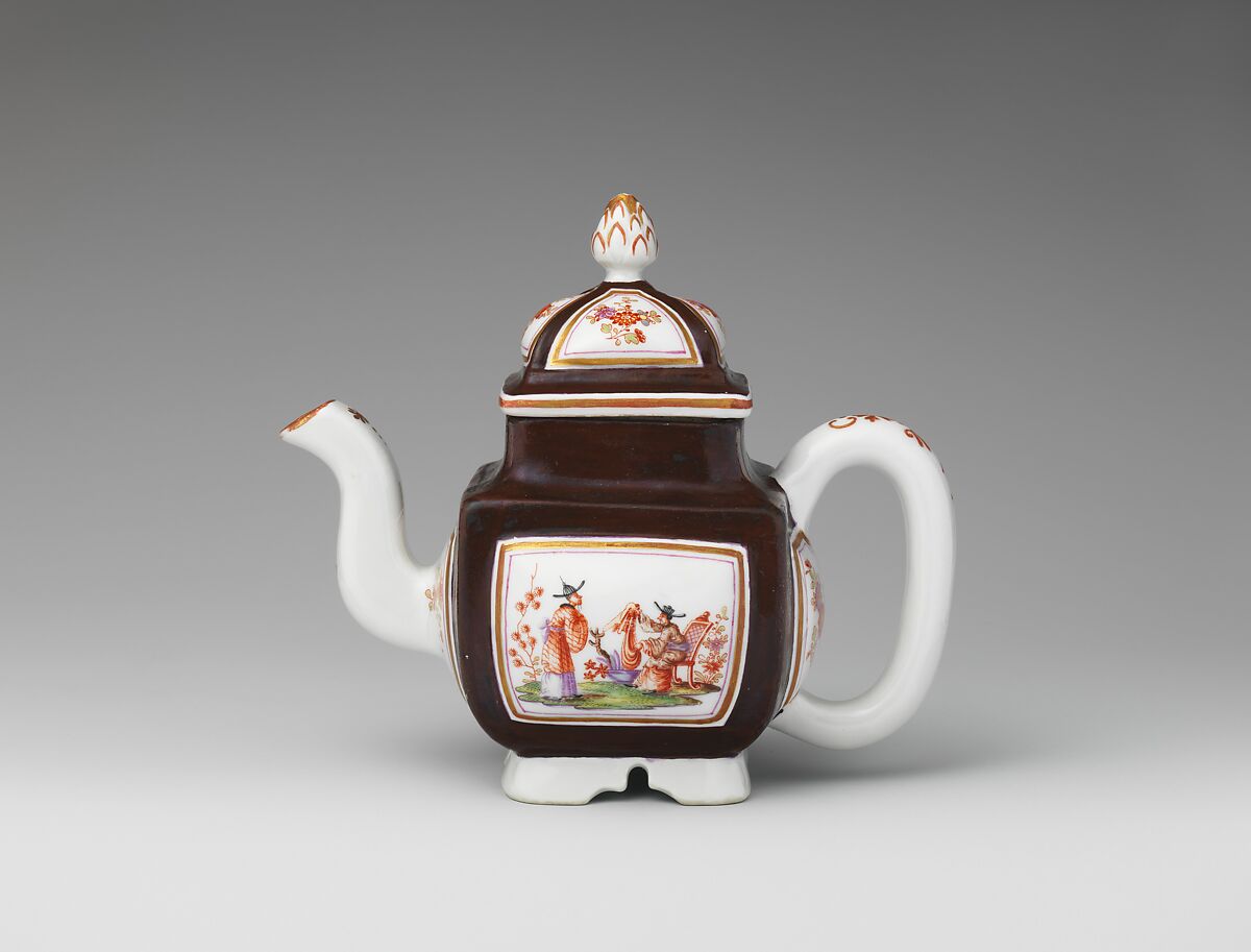 Teapot, Vienna, Hard-paste porcelain, Austrian, Vienna