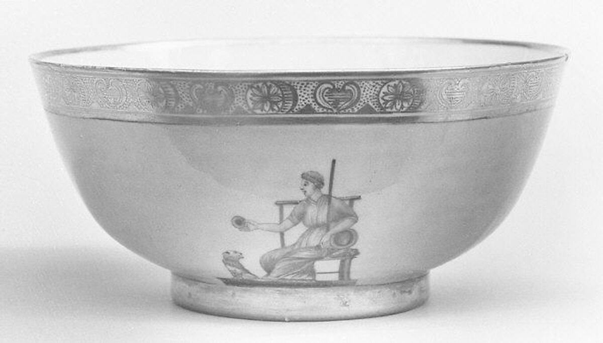 Bowl, Hard-paste porcelain, Chinese, for American market