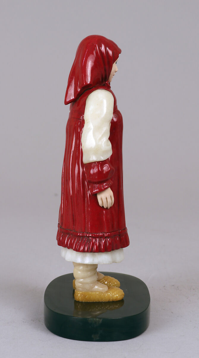 Russian peasant girl, Peter Carl Fabergé (1846–1920), Jasper, sapphire, purpurine, nephrite, jade, Russian, St. Petersburg