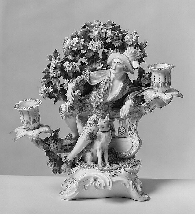 Candelabrum (one of a pair), Derby Porcelain Manufactory (British, 1751–1785), Soft-paste porcelain, British, Derby 