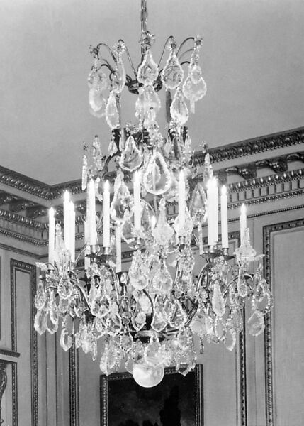 Chandelier, Rock crystal, gilt bronze, French 