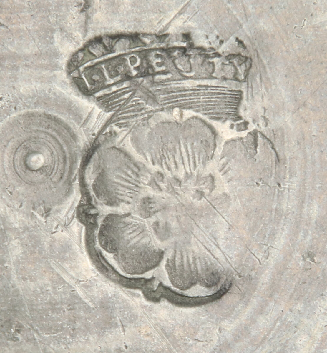 Dish, Jean Louis Peuty (French, born 1784, master 1818), Pewter, French, Béthune