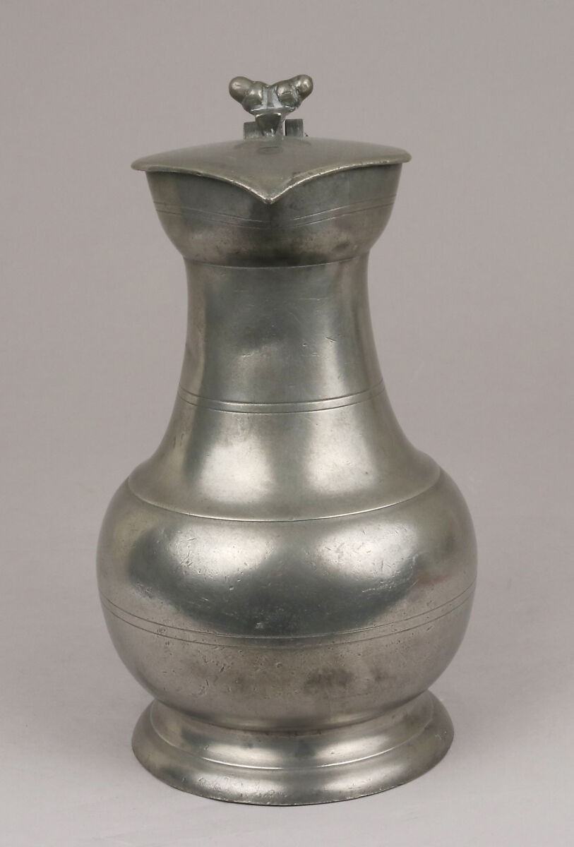 Pitcher, Pierre Malmouche (French, active Le Mans, 1747–64), Pewter, French, Le Mans