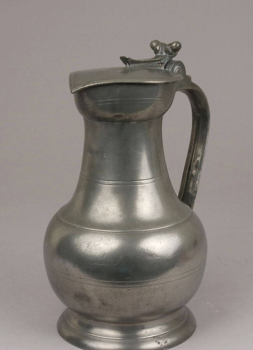 Pitcher, Pierre Malmouche (French, active Le Mans, 1747–64), Pewter, French, Le Mans