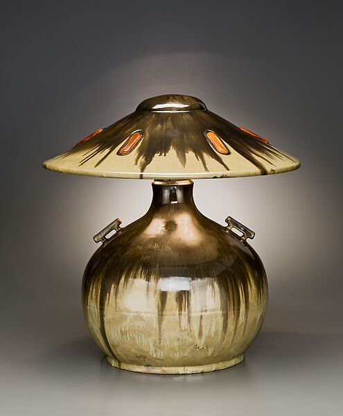 Table lamp, Fulper Pottery Company (1899–1935), Stoneware, leaded glass, American 