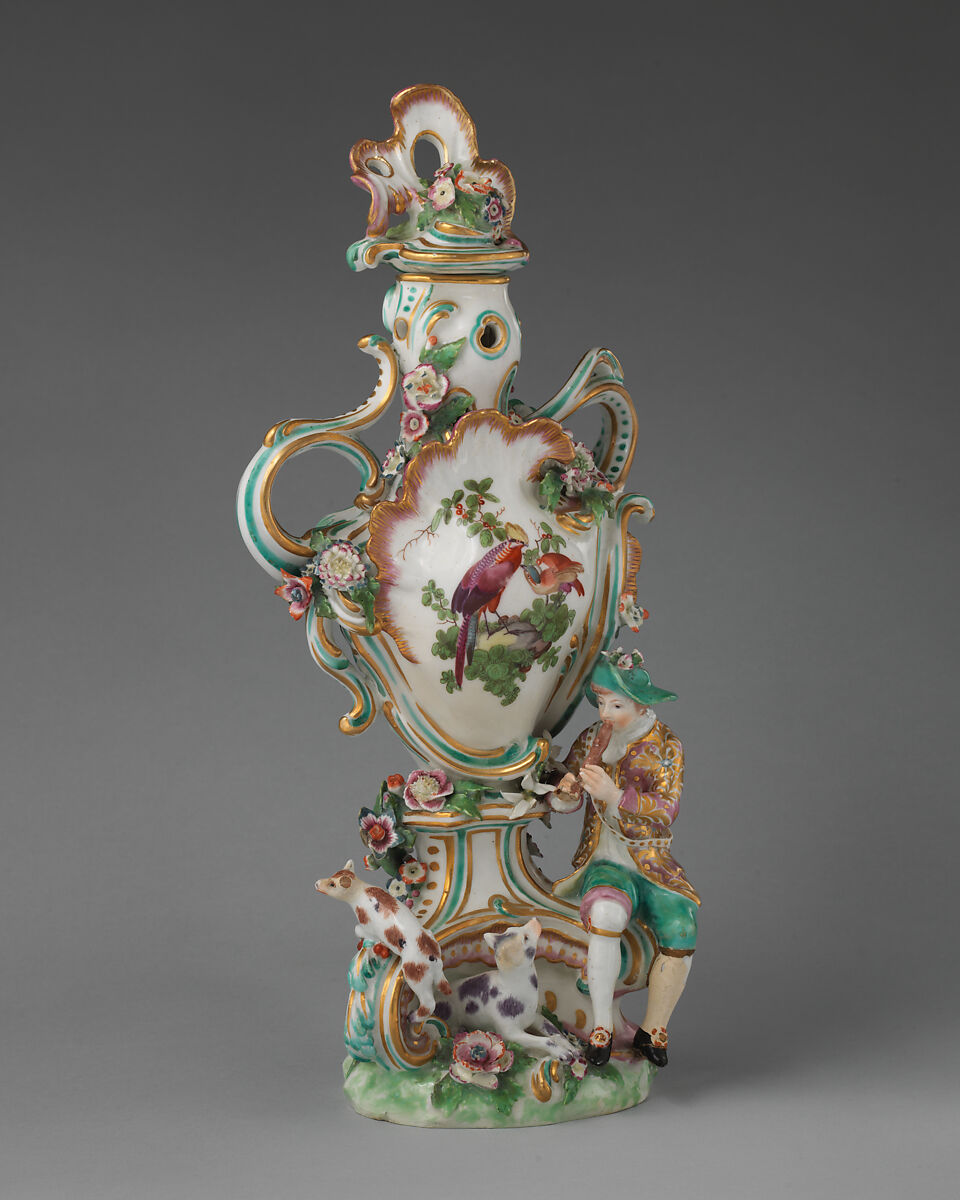 Vase (one of a pair), Chelsea Porcelain Manufactory (British, 1745–1784, Gold Anchor Period, 1759–69), Soft-paste porcelain, British, Chelsea 