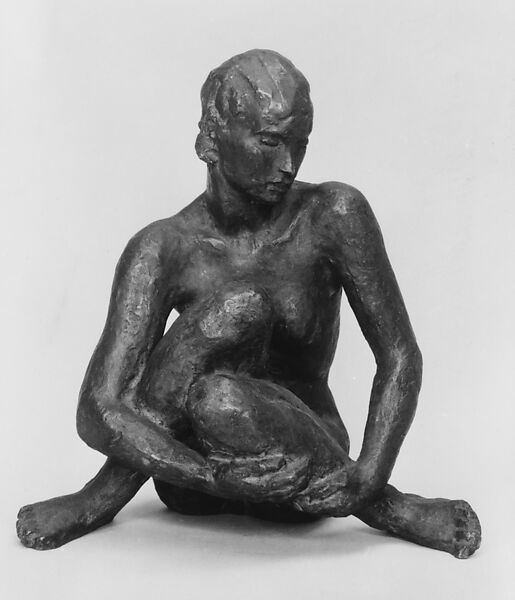 Seated statuette, Georg Kolbe (German, Waldheim 1877–1947 Berlin), Bronze, German, Berlin 