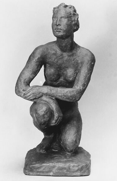 Crouching female, Georg Kolbe (German, Waldheim 1877–1947 Berlin), Plaster, German 