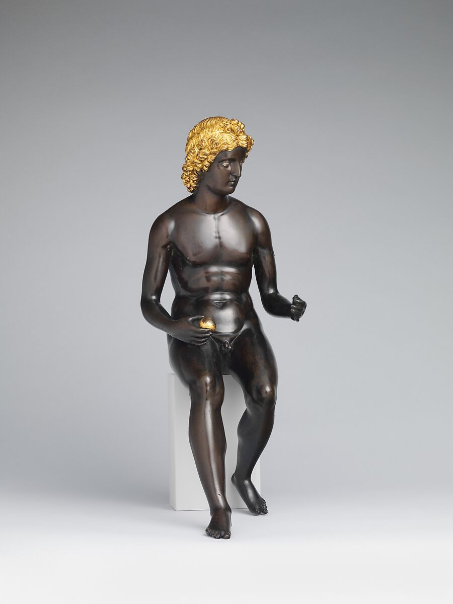 Paris, Antico (Pier Jacopo Alari Bonacolsi) (Italian, Mantua ca. 1460–1528 Gazzuolo), Bronze, partially fire-gilt, silver inlay, Italian, Mantua