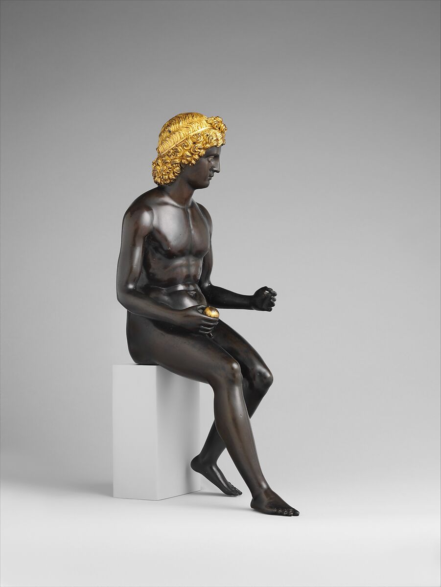 Paris, Antico (Pier Jacopo Alari Bonacolsi) (Italian, Mantua ca. 1460–1528 Gazzuolo), Bronze, partially fire-gilt, silver inlay, Italian, Mantua