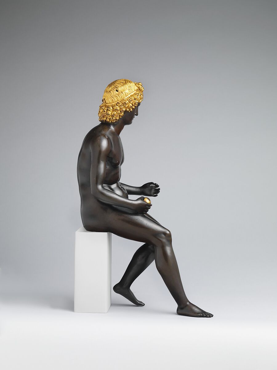 Paris, Antico (Pier Jacopo Alari Bonacolsi) (Italian, Mantua ca. 1460–1528 Gazzuolo), Bronze, partially fire-gilt, silver inlay, Italian, Mantua