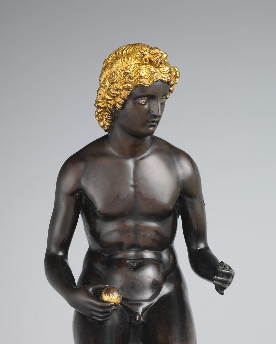 Paris, Antico (Pier Jacopo Alari Bonacolsi) (Italian, Mantua ca. 1460–1528 Gazzuolo), Bronze, partially fire-gilt, silver inlay, Italian, Mantua