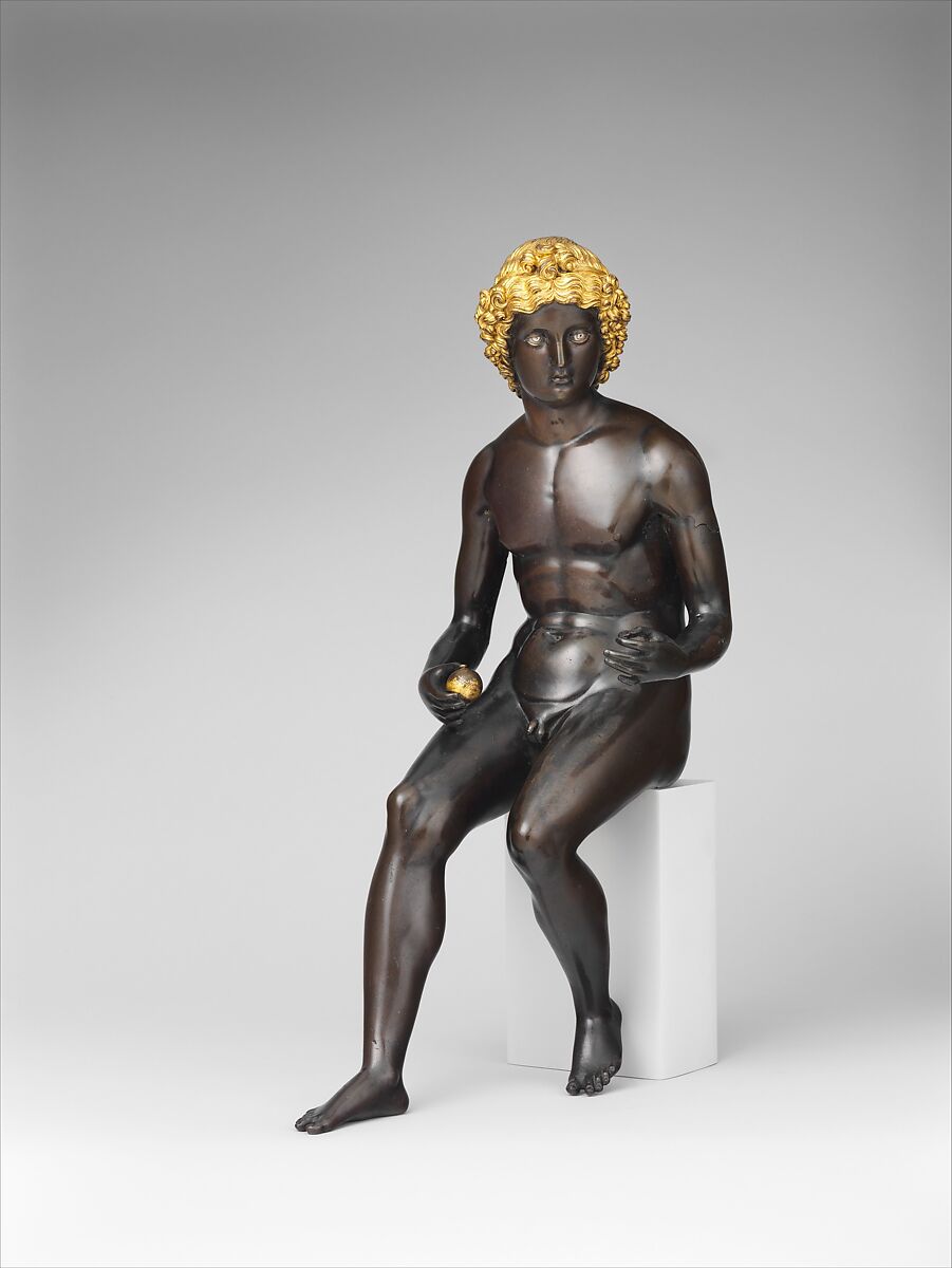 Paris, Antico (Pier Jacopo Alari Bonacolsi) (Italian, Mantua ca. 1460–1528 Gazzuolo), Bronze, partially fire-gilt, silver inlay, Italian, Mantua 