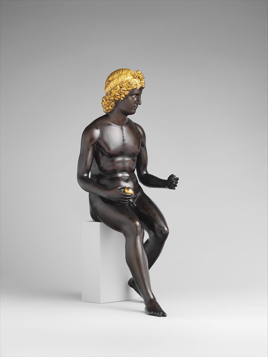 Paris, Antico (Pier Jacopo Alari Bonacolsi) (Italian, Mantua ca. 1460–1528 Gazzuolo), Bronze, partially fire-gilt, silver inlay, Italian, Mantua