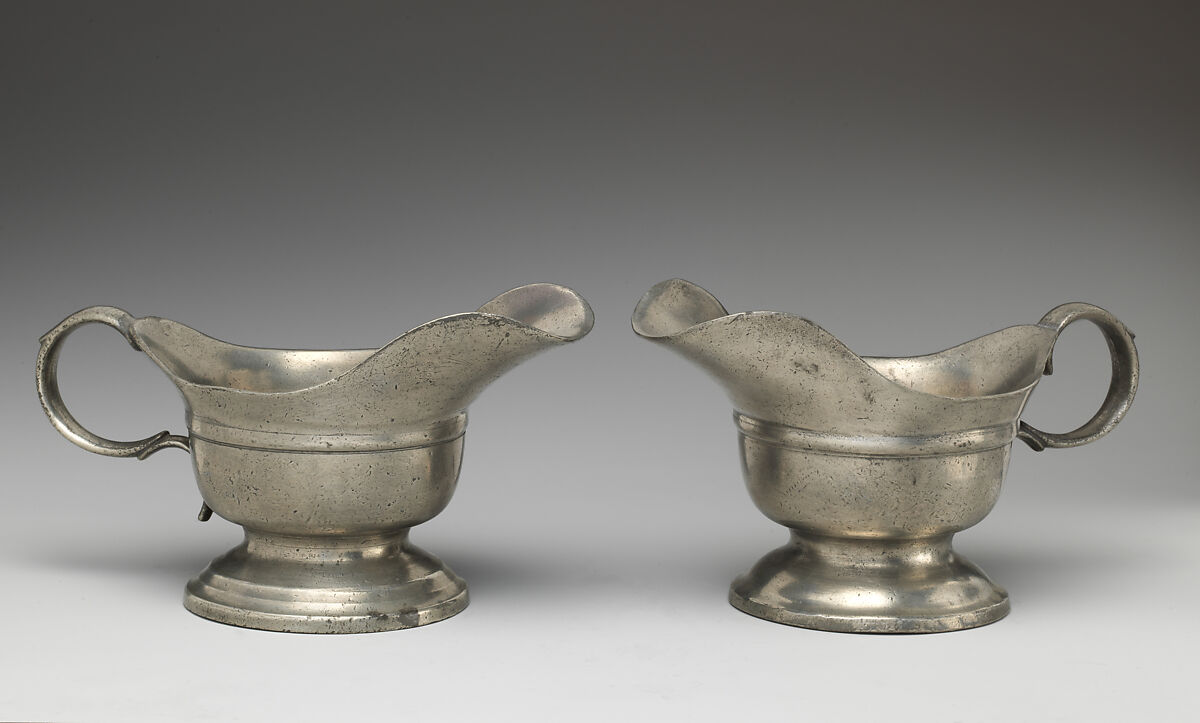 Pair of sauceboats, Pewter, British 