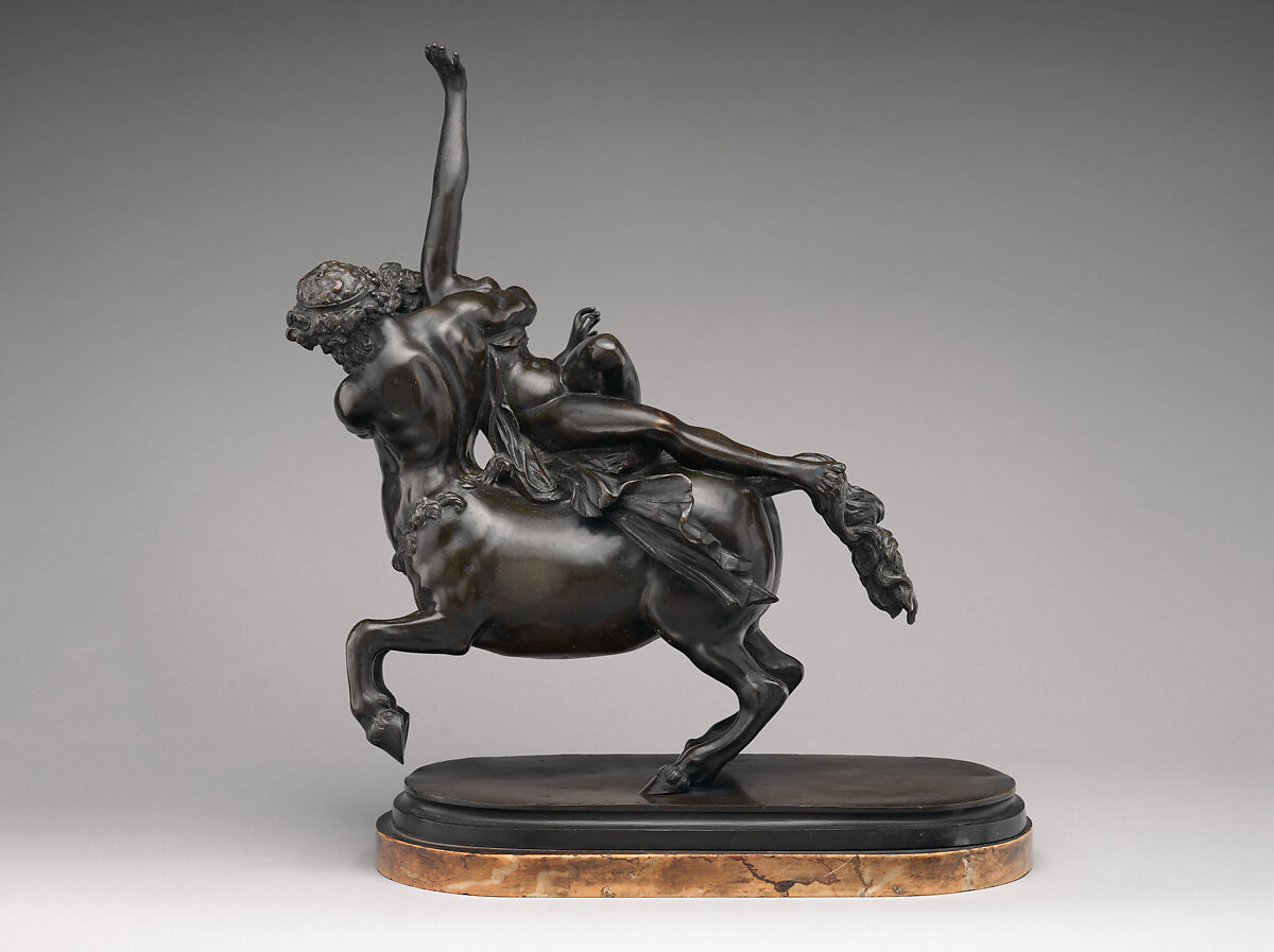 Nessus and Dejanira, After a model by Giambologna (Netherlandish, Douai 1529–1608 Florence), Bronze, Italian, Florence