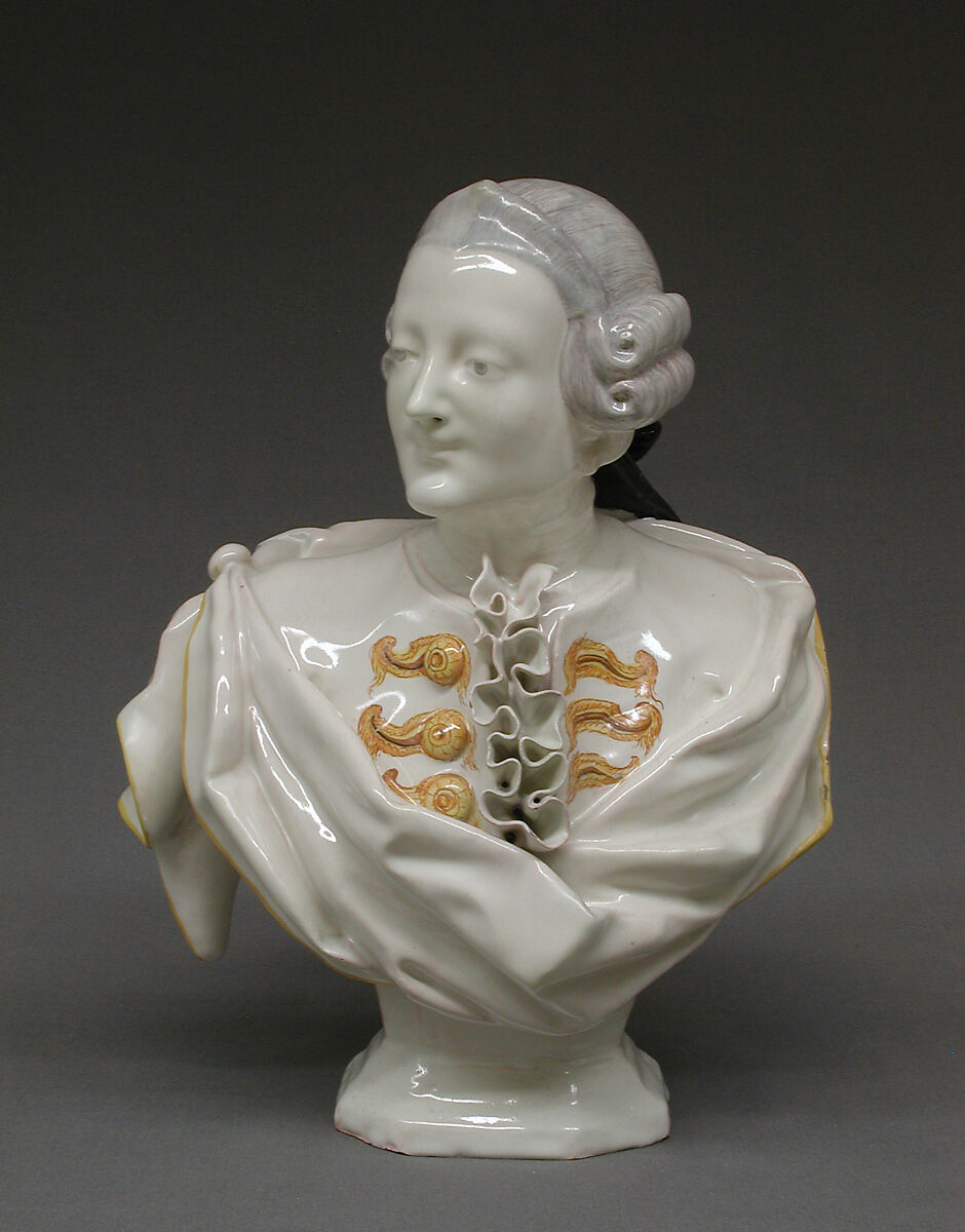 Bust of a Spanish nobleman, Alcora Manufactory (Spanish, 1727–1895), Tin-glazed earthenware, Spanish, Alcora 
