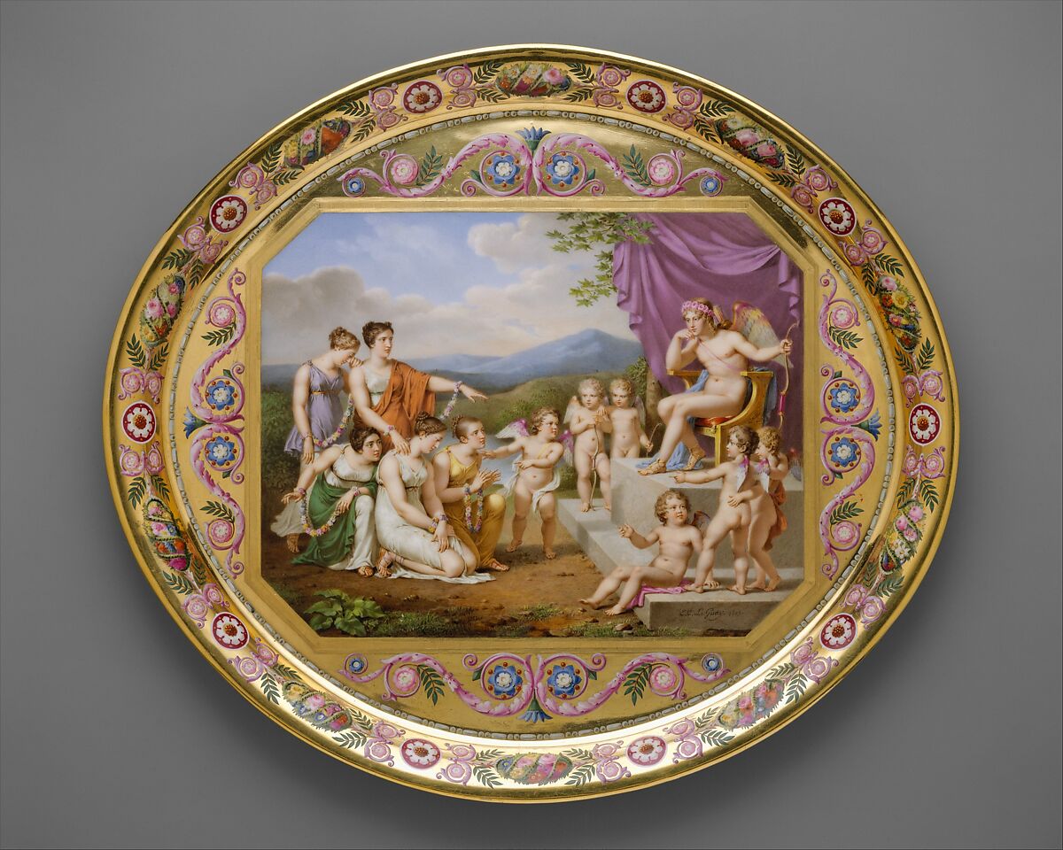 Tray (plateau), part of Breakfast Service (déjeuner), Sèvres Manufactory (French, 1740–present), Hard-paste porcelain, French, Sèvres 