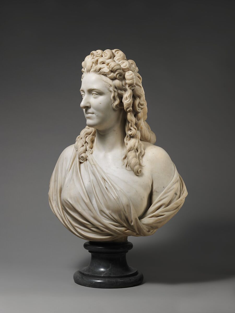 Madame de Wailly, née Adélaïde-Flore Belleville (1765–1838), Augustin Pajou (French, Paris 1730–1809 Paris), Bust: marble; base: grey marble, French, Paris