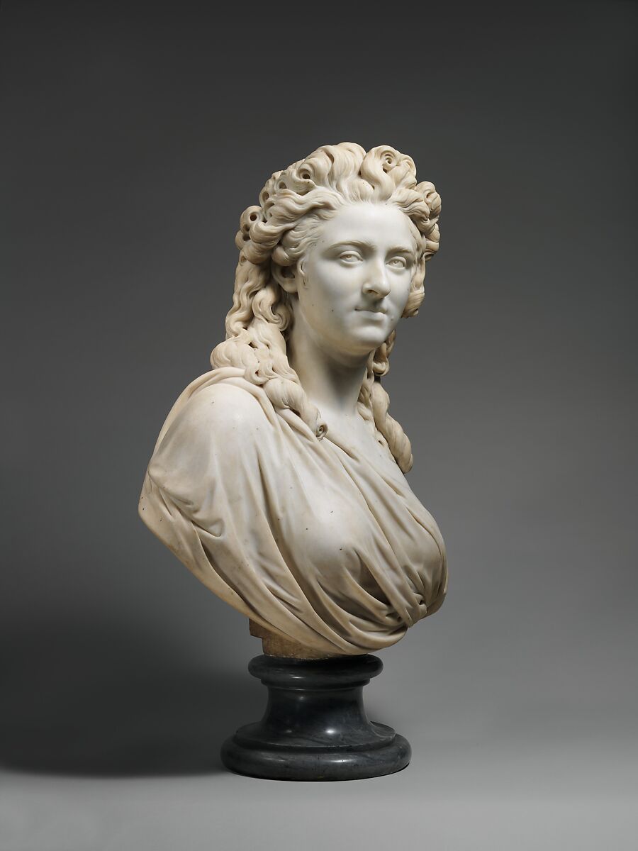 Madame de Wailly, née Adélaïde-Flore Belleville (1765–1838), Augustin Pajou (French, Paris 1730–1809 Paris), Bust: marble; base: grey marble, French, Paris