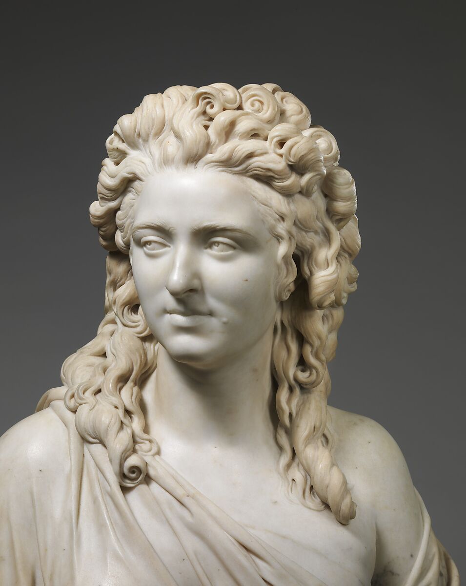 Madame de Wailly, née Adélaïde-Flore Belleville (1765–1838), Augustin Pajou (French, Paris 1730–1809 Paris), Bust: marble; base: grey marble, French, Paris