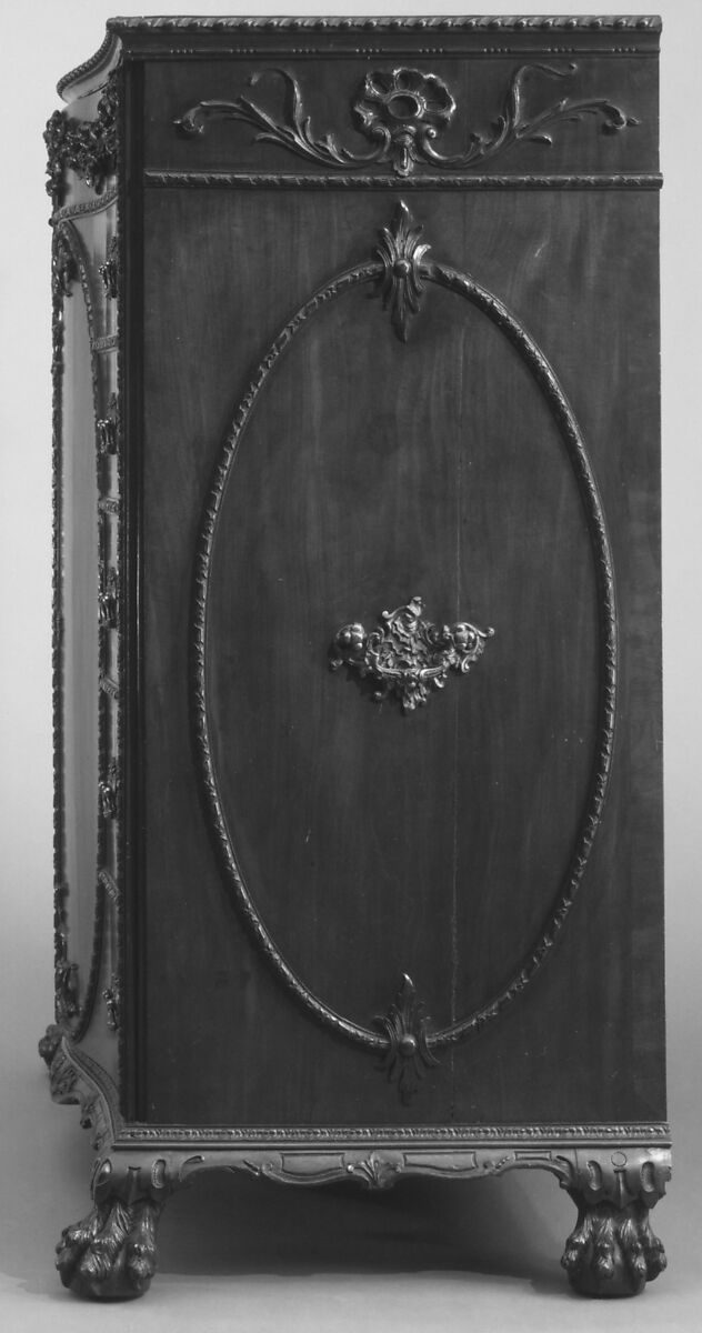 Clothes press, William Vile (British, Somerset 1715–1767 London), Mahogany veneer on oak, British