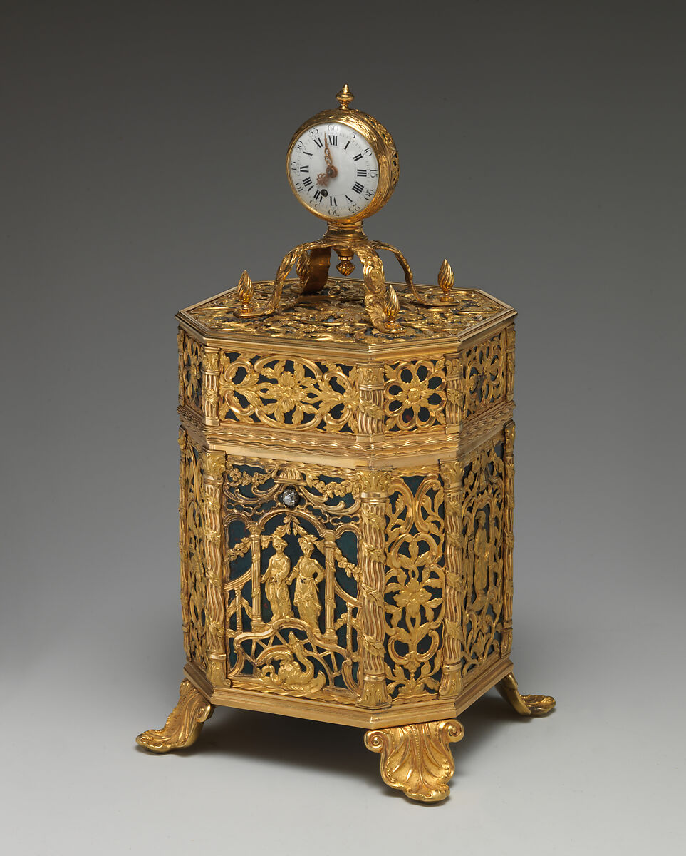 Nécessaire, Clockmaker: John Best (before 1752), Gold, heliotrope, diamond, British 