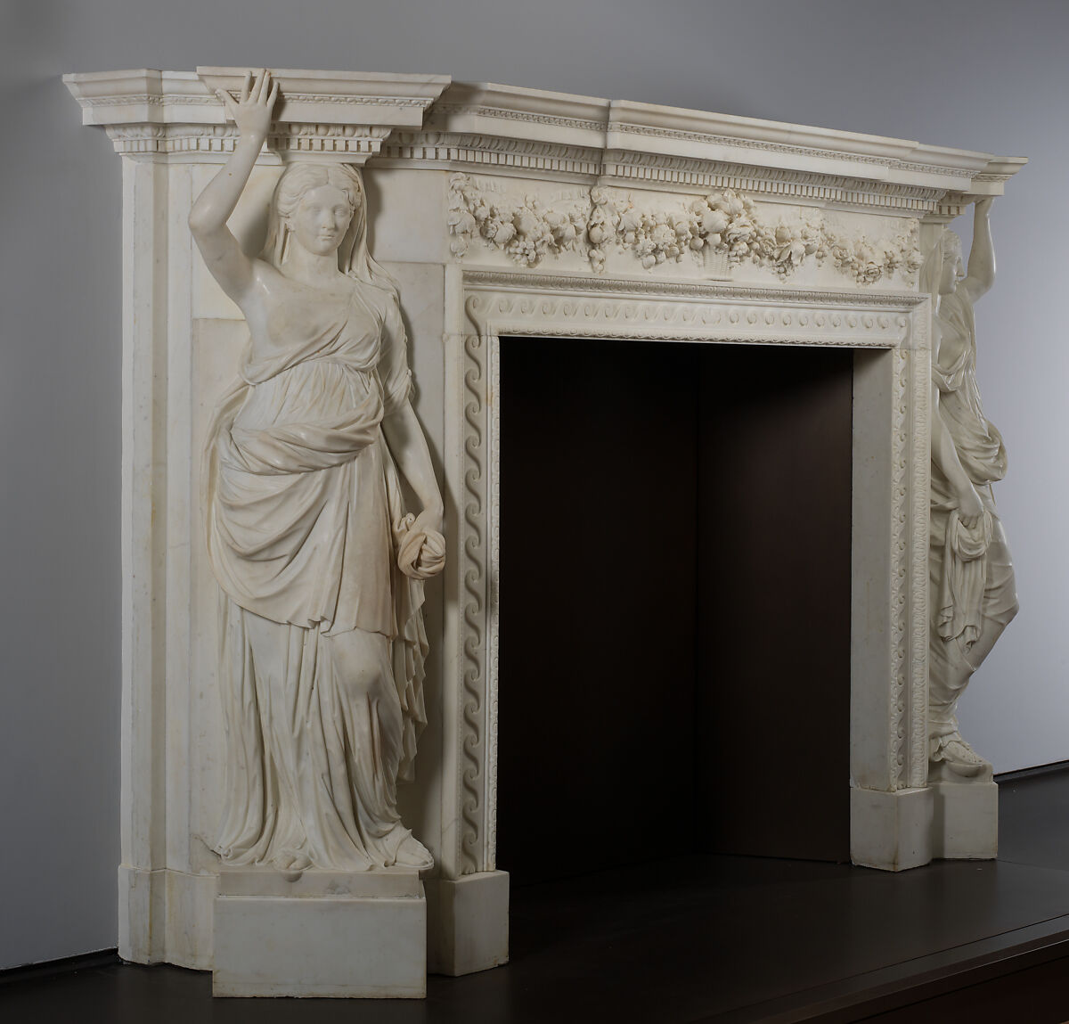 Mantelpiece from Chesterfield House, London, Attributed to John Michael Rysbrack (Flemish, Antwerp 1694–1770 London), Marble, British