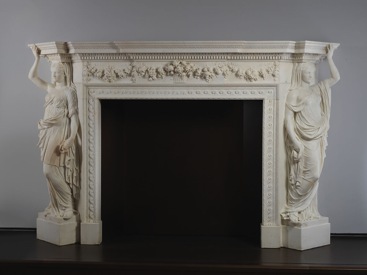 Mantelpiece from Chesterfield House, London, Attributed to John Michael Rysbrack (Flemish, Antwerp 1694–1770 London), Marble, British 