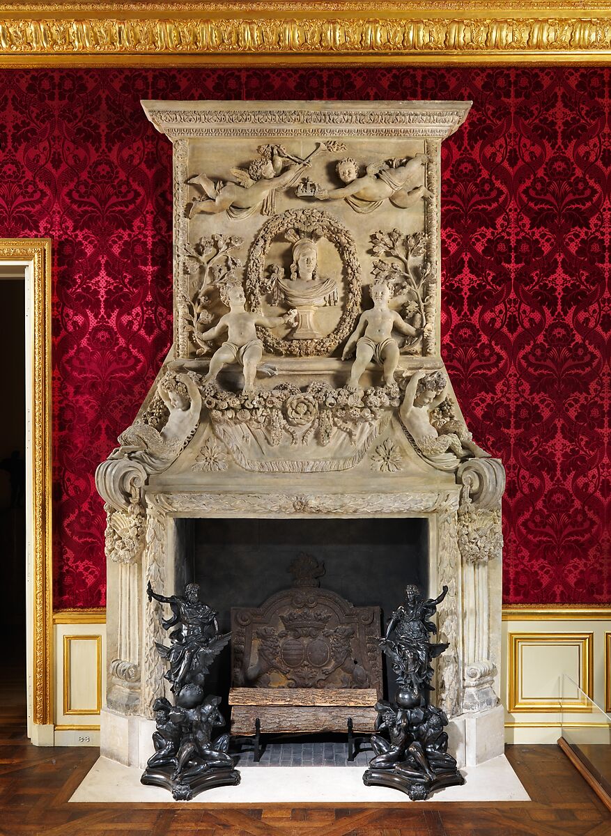 Chimneypiece (cheminée), After a design by Jean Le Pautre (French, Paris 1618–1682 Paris), Limestone, French, Chérac 