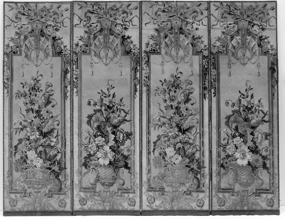 Screen, Silk and wool, French 