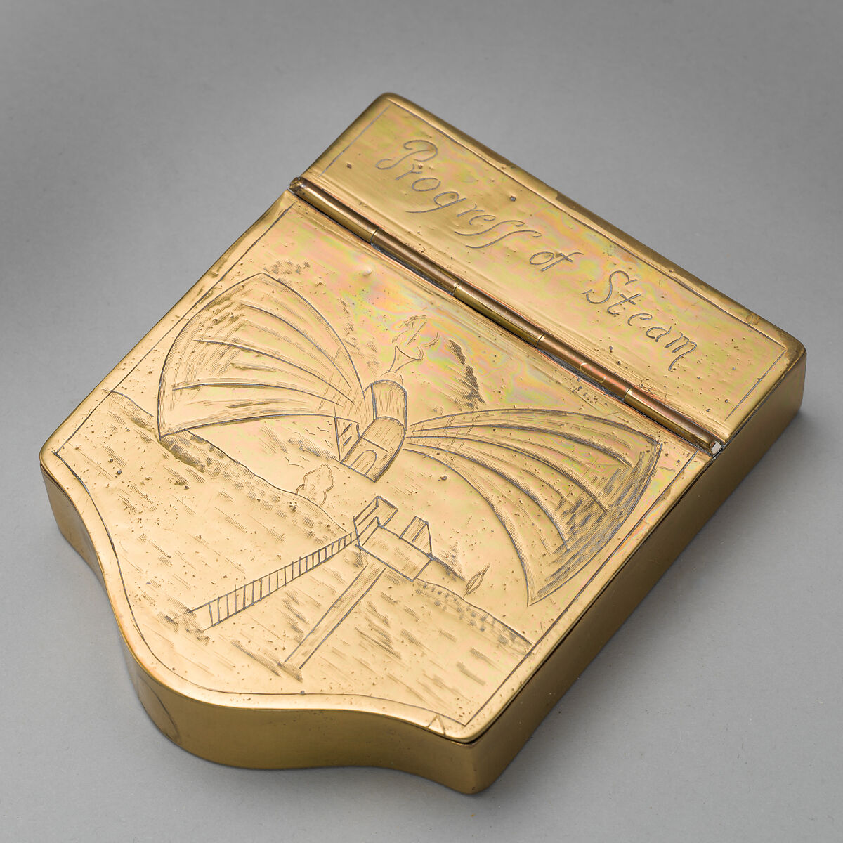 Tobacco box, Brass, British 