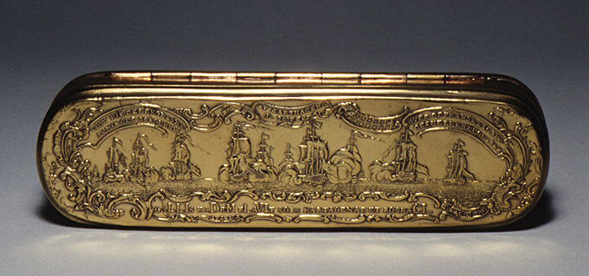Tobacco box, Johann Heinrich Giese (1716–1761, active 1756), Brass, copper, German, Iserlohn 