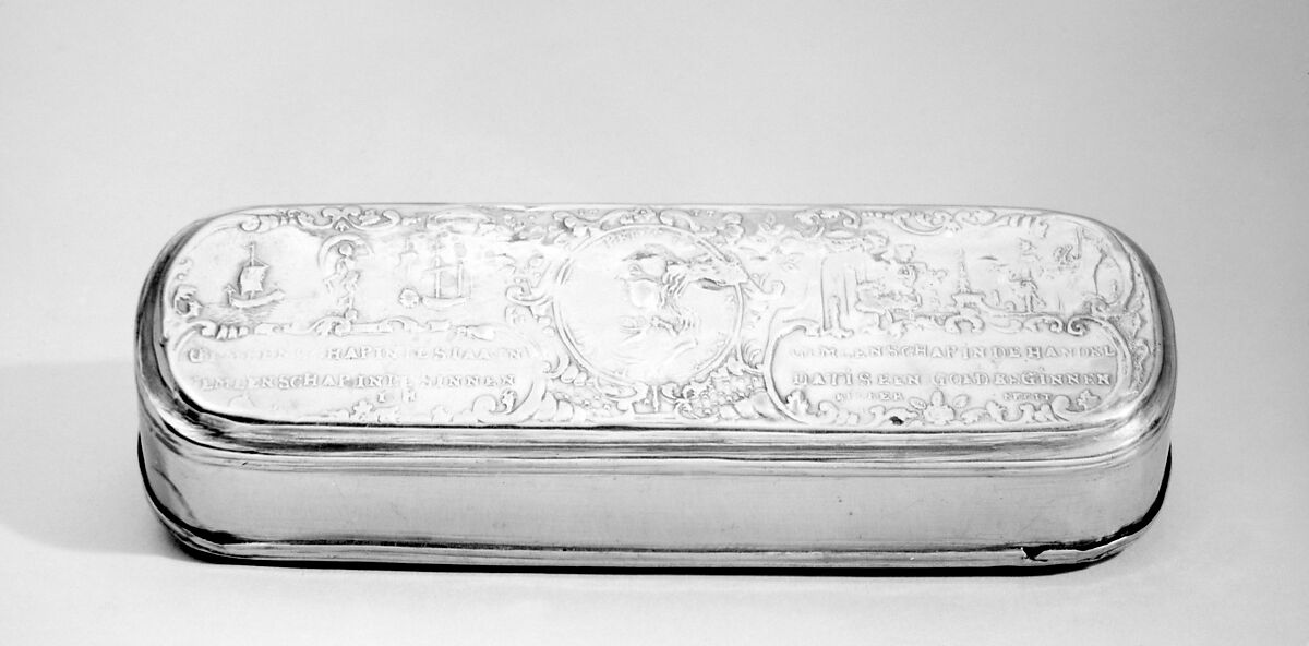 Tobacco box, I. H. Becker, Brass, Dutch 