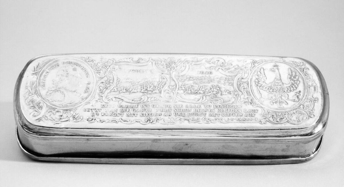 Tobacco box, I. H. Hamer, Brass, copper, German, Iserlohn 