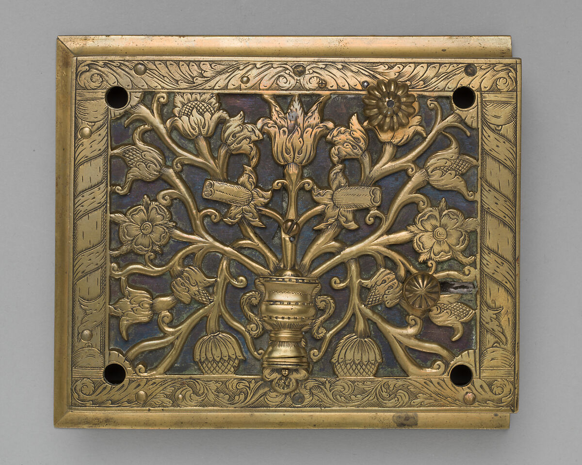 Lock, Attributed to John Wilkes, Steel, brass, wood, British, Birmingham