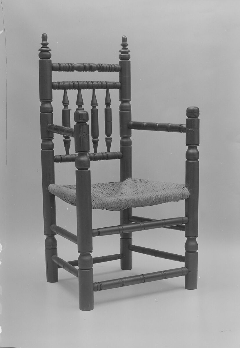 Spindle-back armchair, Maple, soft maple, ash, American