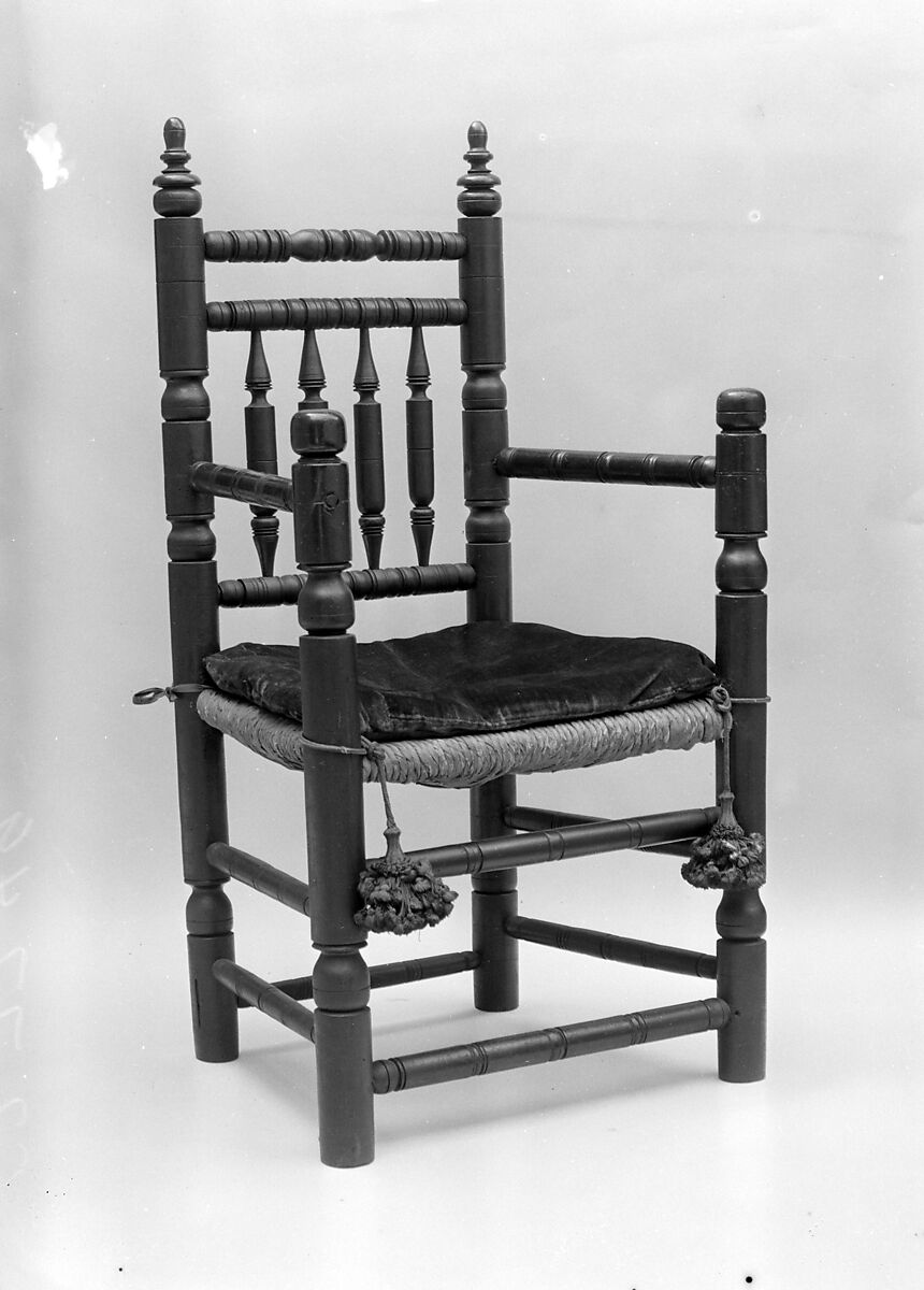 Spindle-back armchair, Maple, soft maple, ash, American