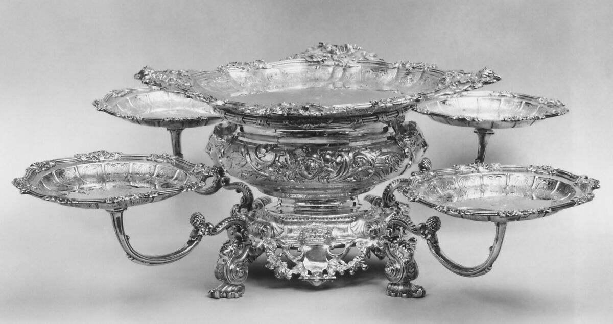 Epergne, Paul de Lamerie (British, 1688–1751, active 1712–51), Silver, British, London 