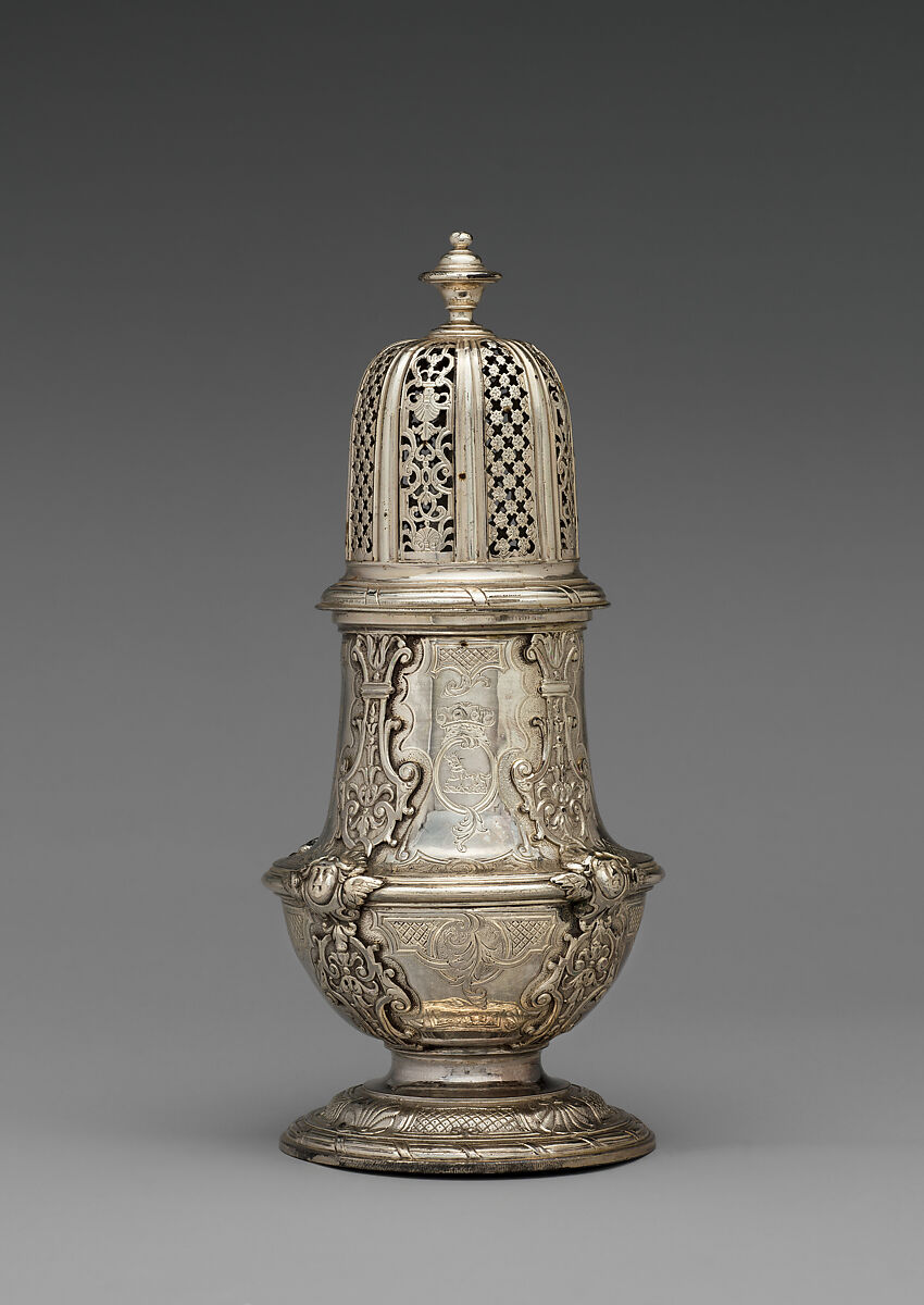 Pair of casters, Paul de Lamerie (British, 1688–1751, active 1712–51), Silver, British, London